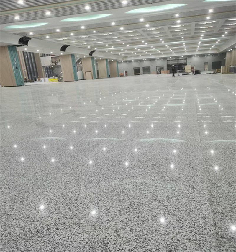 White granite with gray grains for airport floor White granite with gray grains for airport floor
